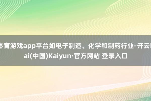 体育游戏app平台如电子制造、化学和制药行业-开云kai(中国)Kaiyun·官方网站 登录入口