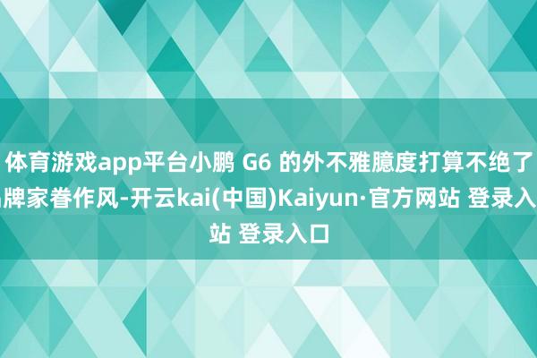 体育游戏app平台小鹏 G6 的外不雅臆度打算不绝了品牌家眷作风-开云kai(中国)Kaiyun·官方网站 登录入口