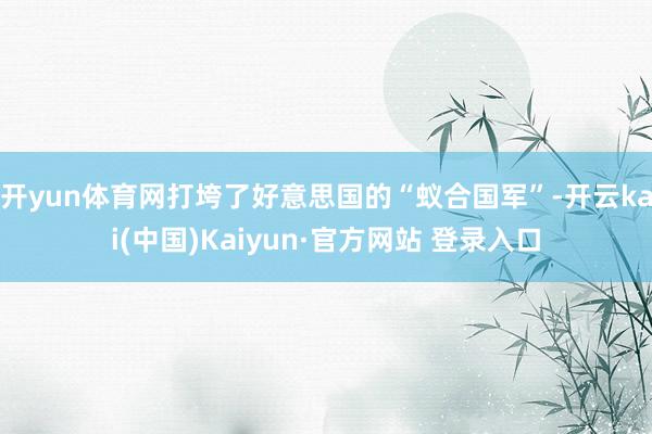 开yun体育网打垮了好意思国的“蚁合国军”-开云kai(中国)Kaiyun·官方网站 登录入口