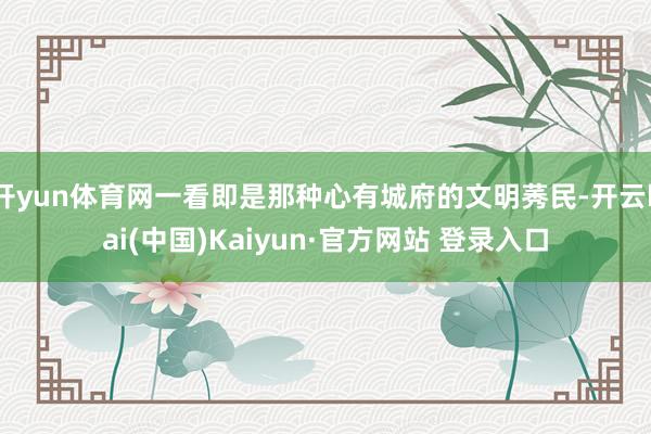 开yun体育网一看即是那种心有城府的文明莠民-开云kai(中国)Kaiyun·官方网站 登录入口