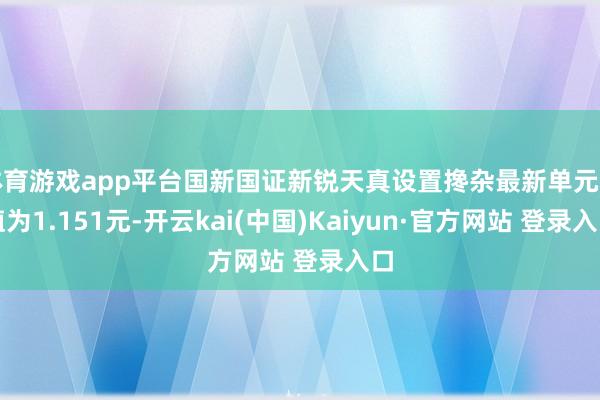 体育游戏app平台国新国证新锐天真设置搀杂最新单元净值为1.151元-开云kai(中国)Kaiyun·官方网站 登录入口